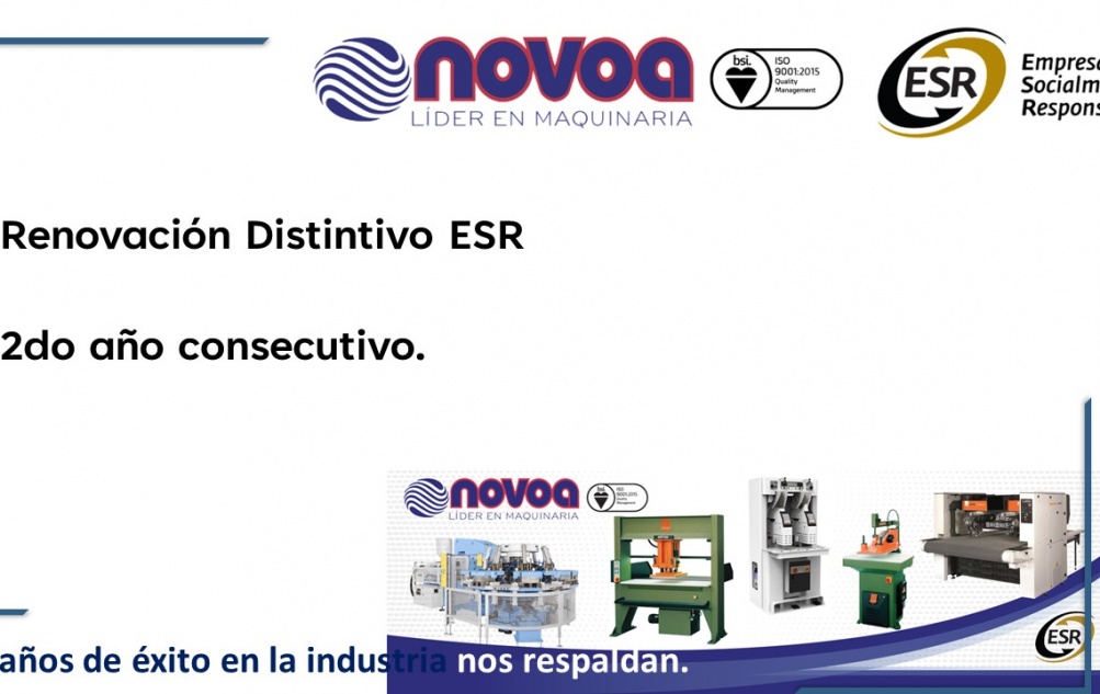 R. Novoa y Cía obtiene el distintivo como empresa socialmente responsable por segundo año consecutivo.