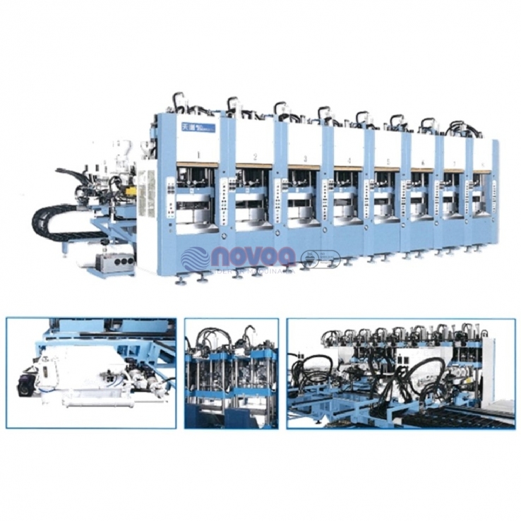 Tienkang S1-290TC-8S-B Máquina de moldeo por inyección de suela de EVA monocolor de 8 estaciones.